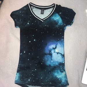 Rue 21 Blue Galaxy Athletic Tee